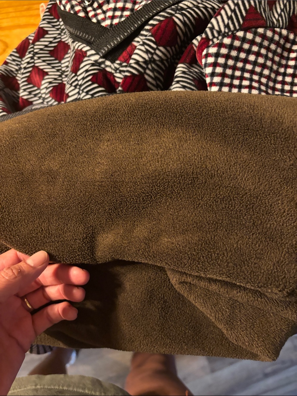 Burberry Burgundy and Gray Patterned V-Neck Sweater (Read Description) - Picture 4 of 4